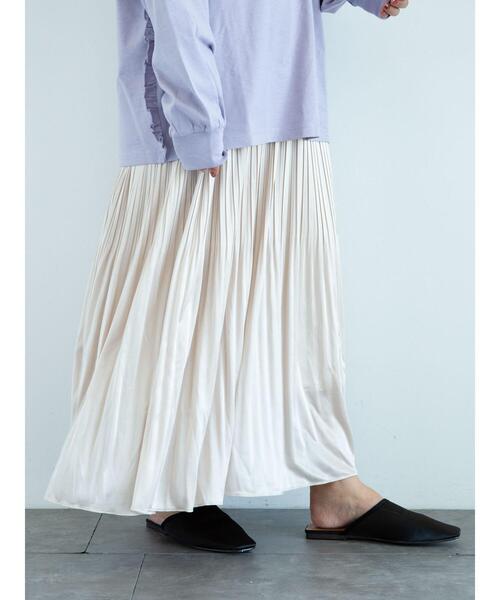 Green　Parks（グリーンパークス）の「・SUGAR SPOON ケシプリーツロングスカート＊（スカート・レディース・ライトグレー/ベージュ/オレンジ/アイボリー・FREE）」の8枚目の写真
