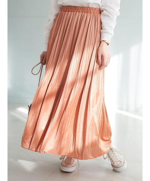 Green　Parks（グリーンパークス）の「・SUGAR SPOON ケシプリーツロングスカート＊（スカート・レディース・ライトグレー/ベージュ/オレンジ/アイボリー・FREE）」の11枚目の写真