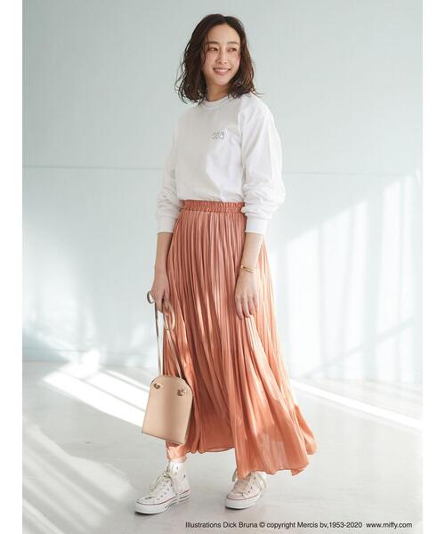 Green　Parks（グリーンパークス）の「・SUGAR SPOON ケシプリーツロングスカート＊（スカート・レディース・ライトグレー/ベージュ/オレンジ/アイボリー・FREE）」の12枚目の写真