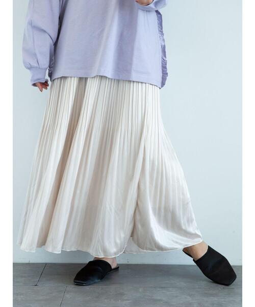 Green　Parks（グリーンパークス）の「・SUGAR SPOON ケシプリーツロングスカート＊（スカート・レディース・ライトグレー/ベージュ/オレンジ/アイボリー・FREE）」の18枚目の写真