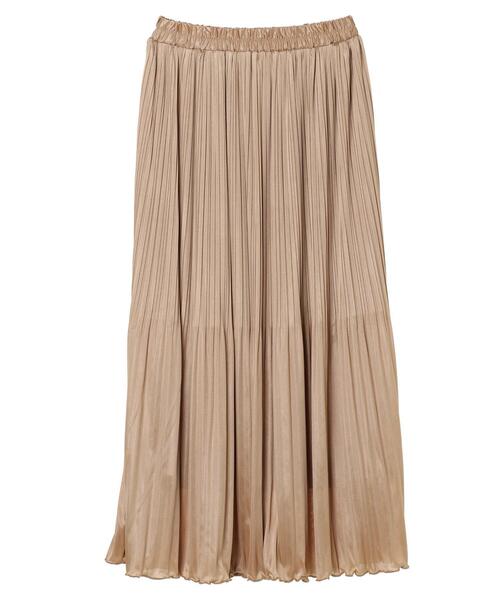 Green　Parks（グリーンパークス）の「・SUGAR SPOON ケシプリーツロングスカート＊（スカート・レディース・ライトグレー/ベージュ/オレンジ/アイボリー・FREE）」の4枚目の写真