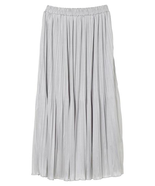 Green　Parks（グリーンパークス）の「・SUGAR SPOON ケシプリーツロングスカート＊（スカート・レディース・ライトグレー/ベージュ/オレンジ/アイボリー・FREE）」の3枚目の写真