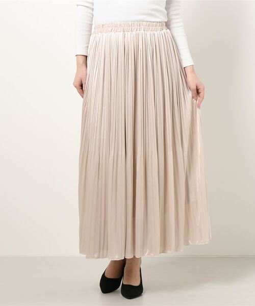 Green　Parks（グリーンパークス）の「・SUGAR SPOON ケシプリーツロングスカート＊（スカート・レディース・ライトグレー/ベージュ/オレンジ/アイボリー・FREE）」の5枚目の写真