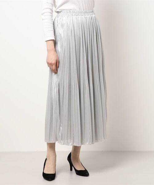 Green　Parks（グリーンパークス）の「・SUGAR SPOON ケシプリーツロングスカート＊（スカート・レディース・ライトグレー/ベージュ/オレンジ/アイボリー・FREE）」の6枚目の写真