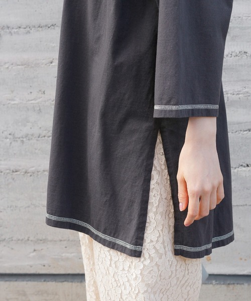 Crisp（クリスプ）の「バイカラーステッチTシャツ（Tシャツ/カットソー・レディース・ネイビー/アイボリー・FREE）」の16枚目の写真