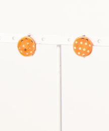 【irodori】金彩dot earring（round  オレンジ）