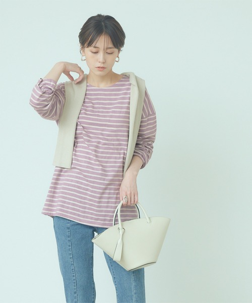 titivate(ティティベイト)の「コットンボーダーカットソー(Tシャツ/カットソー・レディース・ピンク/ミント/ホワイト・M)」の14枚目の写真
