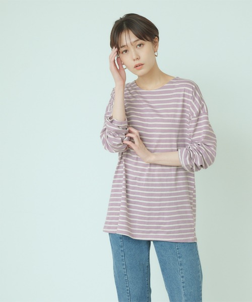 titivate(ティティベイト)の「コットンボーダーカットソー(Tシャツ/カットソー・レディース・ピンク/ミント/ホワイト・M)」の9枚目の写真
