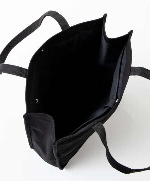 WEGO（ウィゴー）の「WEGO/マルチポケットキャンバス撥水トートバッグ（トートバッグ・レディース・オフホワイト/ブラック・FREE）」の3枚目の写真