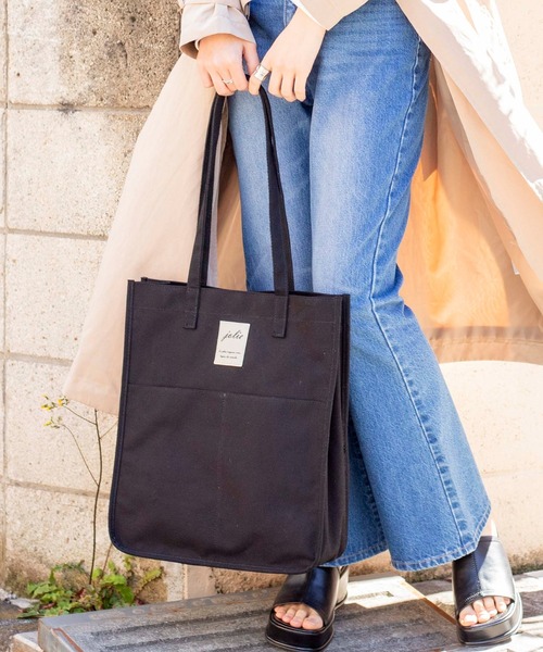 WEGO（ウィゴー）の「WEGO/マルチポケットキャンバス撥水トートバッグ（トートバッグ・レディース・オフホワイト/ブラック・FREE）」の17枚目の写真