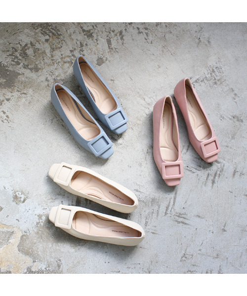 MODE ROBE（モードローブ）の「スクエアバックルパンプス（パンプス・レディース・アイボリー/ブルー/ピンク・22.5㎝/23㎝/23.5㎝/24㎝/24.5㎝/25㎝）」の21枚目の写真