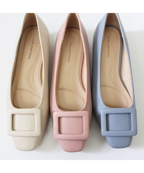 MODE ROBE（モードローブ）の「スクエアバックルパンプス（パンプス・レディース・アイボリー/ブルー/ピンク・22.5㎝/23㎝/23.5㎝/24㎝/24.5㎝/25㎝）」の22枚目の写真