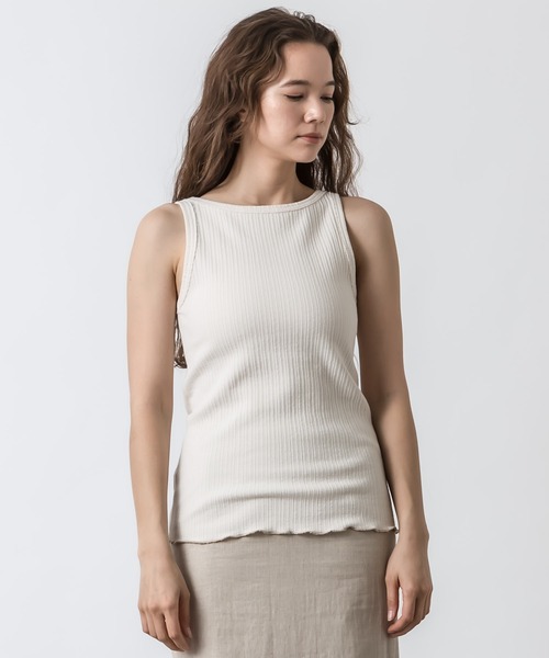 ALLUMER（アリュメール）の「ランダムリブ2WAYタンクトップ（タンクトップ・レディース・アイボリー/ブラック/ブラウン/イエロー・1）」の8枚目の写真