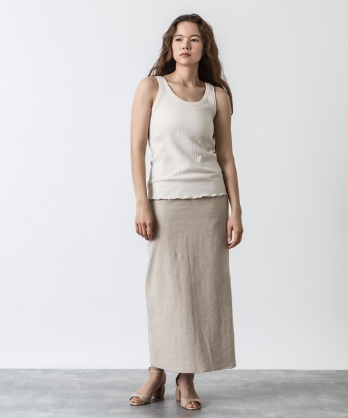 ALLUMER（アリュメール）の「ランダムリブ2WAYタンクトップ（タンクトップ・レディース・アイボリー/ブラック/ブラウン/イエロー・1）」の11枚目の写真