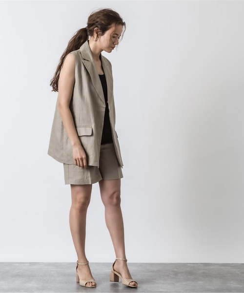 ALLUMER（アリュメール）の「ランダムリブ2WAYタンクトップ（タンクトップ・レディース・アイボリー/ブラック/ブラウン/イエロー・1）」の6枚目の写真