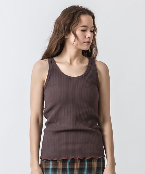 ALLUMER（アリュメール）の「ランダムリブ2WAYタンクトップ（タンクトップ・レディース・アイボリー/ブラック/ブラウン/イエロー・1）」の12枚目の写真