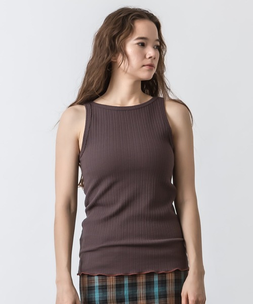 ALLUMER（アリュメール）の「ランダムリブ2WAYタンクトップ（タンクトップ・レディース・アイボリー/ブラック/ブラウン/イエロー・1）」の18枚目の写真