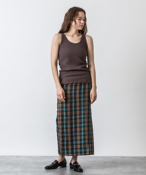 ALLUMER（アリュメール）の「ランダムリブ2WAYタンクトップ（タンクトップ・レディース・アイボリー/ブラック/ブラウン/イエロー・1）」の10枚目の写真