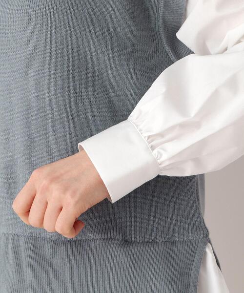 pink adobe（ピンクアドベ）の「◆【M-LL】レイヤード見え レースアップニット（ニット/セーター・レディース・グレー/ブラック/ライトブルー/ライトベージュ・38/40/42）」の14枚目の写真