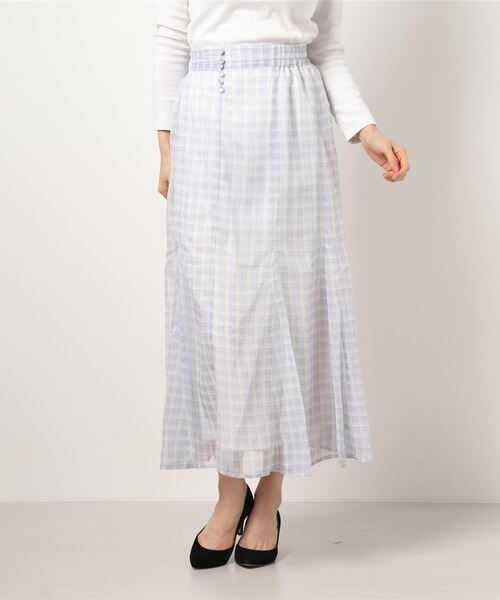 ehka sopo（エヘカソポ）の「チェック柄シアースカート（スカート・レディース・ブルー/グリーン/イエロー・ﾌﾘ-）」の3枚目の写真
