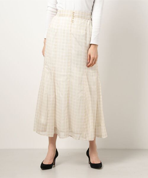 ehka sopo（エヘカソポ）の「チェック柄シアースカート（スカート・レディース・ブルー/グリーン/イエロー・ﾌﾘ-）」の6枚目の写真