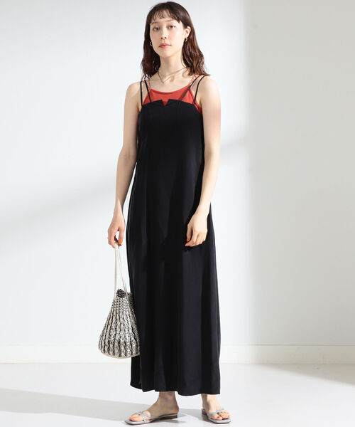 Ray BEAMS（レイビームス）の「Ray BEAMS / ウシロ アキ キャミソール ワンピース（ワンピース・レディース・ブラック/ダークブラウン・1/0）」の6枚目の写真