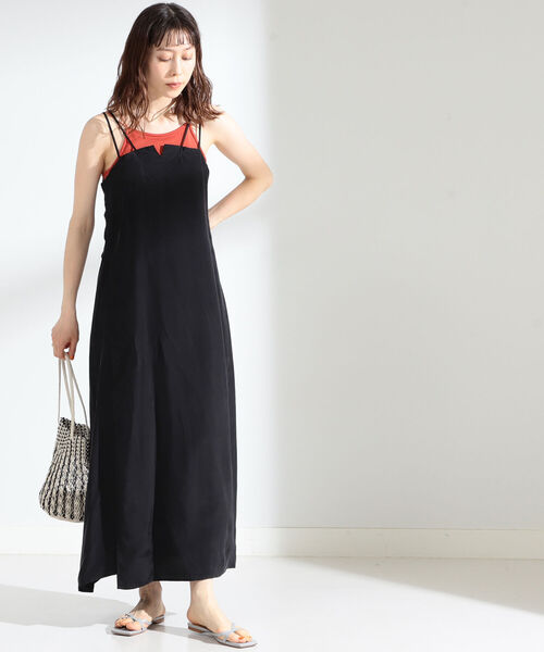Ray BEAMS（レイビームス）の「Ray BEAMS / ウシロ アキ キャミソール ワンピース（ワンピース・レディース・ブラック/ダークブラウン・1/0）」の9枚目の写真