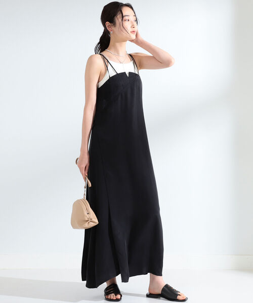 Ray BEAMS（レイビームス）の「Ray BEAMS / ウシロ アキ キャミソール ワンピース（ワンピース・レディース・ブラック/ダークブラウン・1/0）」の19枚目の写真