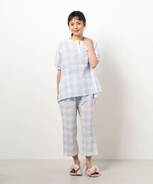 KID BLUE | キッドブルー -２１シャーリングギンガム -半袖パジャマ -KNQK334 -kidblue(ルームウェア/パジャマ)