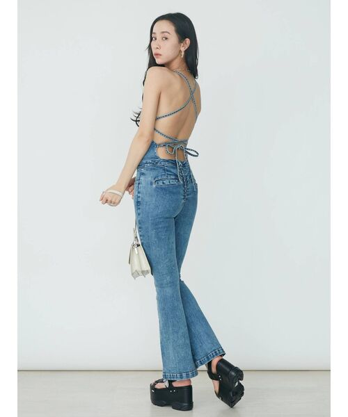 evris レースアップ オールインワン ワイドパンツ evris レースアップ オールインワン ワイドパンツ