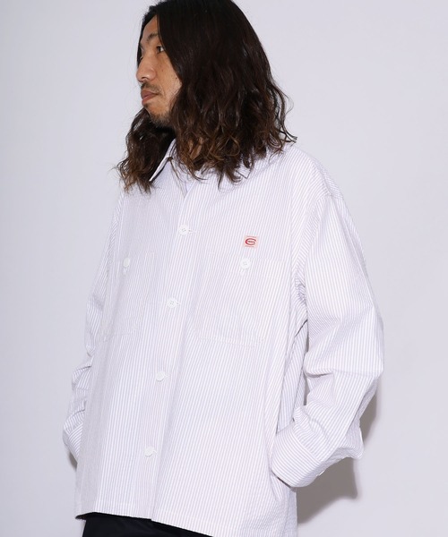 COWDEN（カウデン）の「COWDEN/カウデン COWDEN サッカー CPO シャツ（シャツ/ブラウス・メンズ・ホワイト/ベージュ/ブルー・M/L）」の5枚目の写真