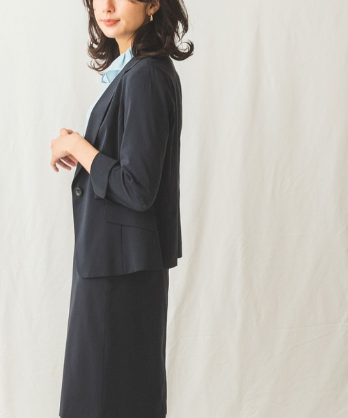 NARACAMICIE(ナラカミーチェ)の「キュプラポリエステルテーラージャケット(テーラードジャケット・レディース・ブラック/グレー/ネイビー・LARGE/MEDIUM/SMALL)」の14枚目の写真