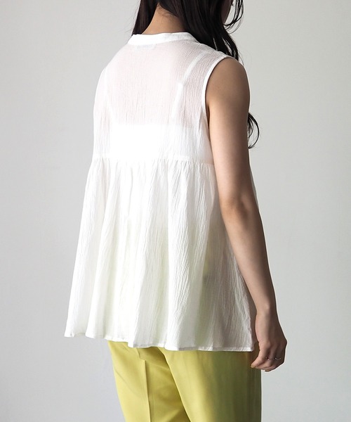 Riberry（リベリー）の「ハシゴレースノースリギャザーブラウス（シャツ/ブラウス・レディース・ブラック/ベージュ/オフホワイト/カーキ・MEDIUM）」の9枚目の写真