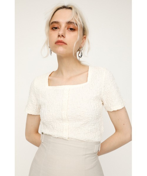 SLY（スライ）の「FRONT BUTTON/CRUMPLED TOPS フロント ボタン