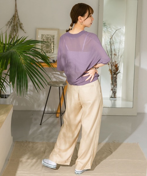 ITEMS URBANRESEARCH（アイテムズ アーバンリサーチ）の「麻混ワイドパンツ（その他パンツ・レディース・ミント/ベージュ・FREE）」の19枚目の写真