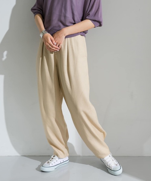 ITEMS URBANRESEARCH（アイテムズ アーバンリサーチ）の「麻混ワイドパンツ（その他パンツ・レディース・ミント/ベージュ・FREE）」の21枚目の写真