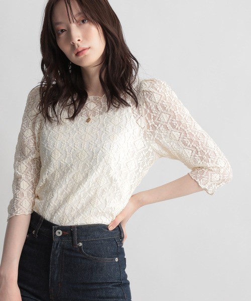 Andemiu（アンデミュウ）の「レースカットソー948879（Tシャツ/カットソー・レディース・ブラック/ベージュ/ブラウン・FREE）」の16枚目の写真