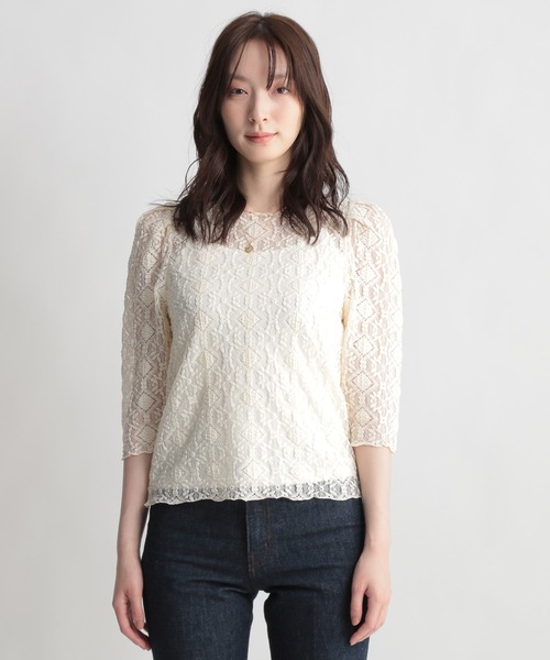 Andemiu（アンデミュウ）の「レースカットソー948879（Tシャツ/カットソー・レディース・ブラック/ベージュ/ブラウン・FREE）」の19枚目の写真