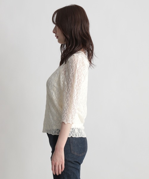 Andemiu（アンデミュウ）の「レースカットソー948879（Tシャツ/カットソー・レディース・ブラック/ベージュ/ブラウン・FREE）」の20枚目の写真