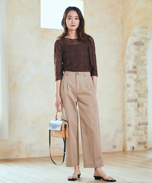 Andemiu（アンデミュウ）の「レースカットソー948879（Tシャツ/カットソー・レディース・ブラック/ベージュ/ブラウン・FREE）」の8枚目の写真