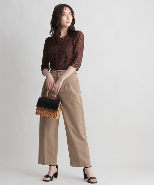 Andemiu（アンデミュウ）の「レースカットソー948879（Tシャツ/カットソー・レディース・ブラック/ベージュ/ブラウン・FREE）」の11枚目の写真