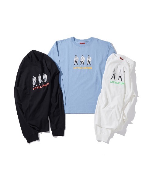 LITTLE UNION（リトルユニオン）の「【カメレオン meets LITTLE UNION】ｷｭｳ L/S TEE（Tシャツ/カットソー・メンズ・ブルー/ホワイト/ブラック・MEDIUM/LARGE）」の7枚目の写真