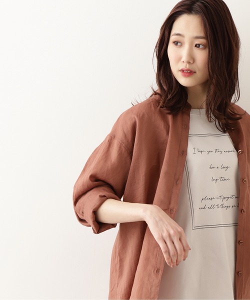 NATURAL BEAUTY BASIC（ナチュラルビューティーベーシック）の「ラミーシャツブラウス（シャツ/ブラウス・レディース・ライトグリーン/オフホワイト/ブラウン/グレー系その他・MEDIUM）」の20枚目の写真