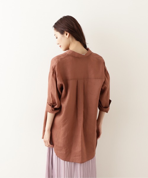 NATURAL BEAUTY BASIC（ナチュラルビューティーベーシック）の「ラミーシャツブラウス（シャツ/ブラウス・レディース・ライトグリーン/オフホワイト/ブラウン/グレー系その他・MEDIUM）」の21枚目の写真