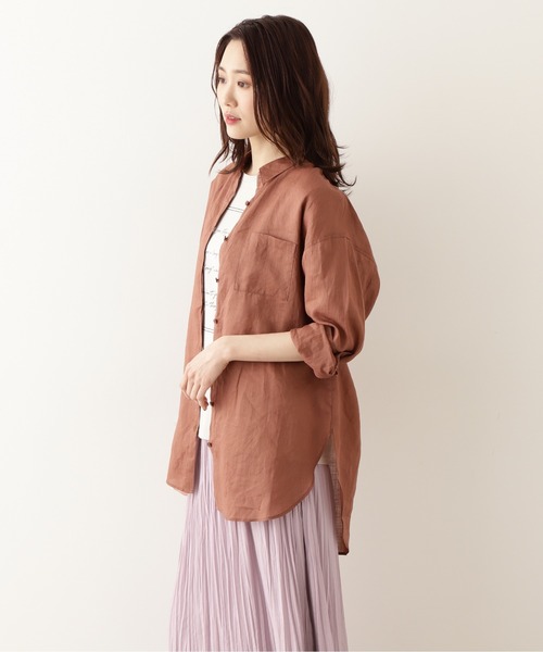 NATURAL BEAUTY BASIC（ナチュラルビューティーベーシック）の「ラミーシャツブラウス（シャツ/ブラウス・レディース・ライトグリーン/オフホワイト/ブラウン/グレー系その他・MEDIUM）」の22枚目の写真