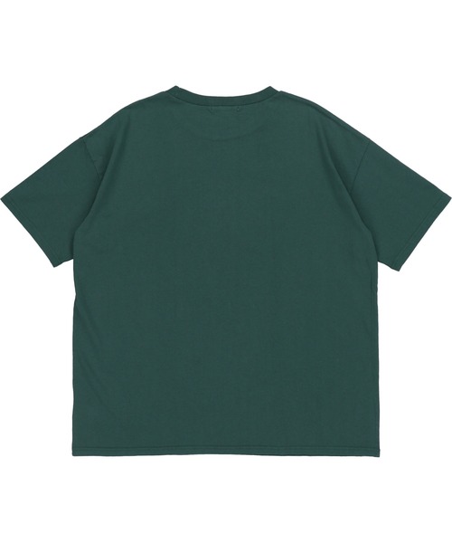 SPINNS（スピンズ）の「【ゆったりデザイン】USED風イーグルデザイン半袖ビッグTシャツ（Tシャツ/カットソー・レディース・グリーン/チャコール・ONESIZE）」の6枚目の写真