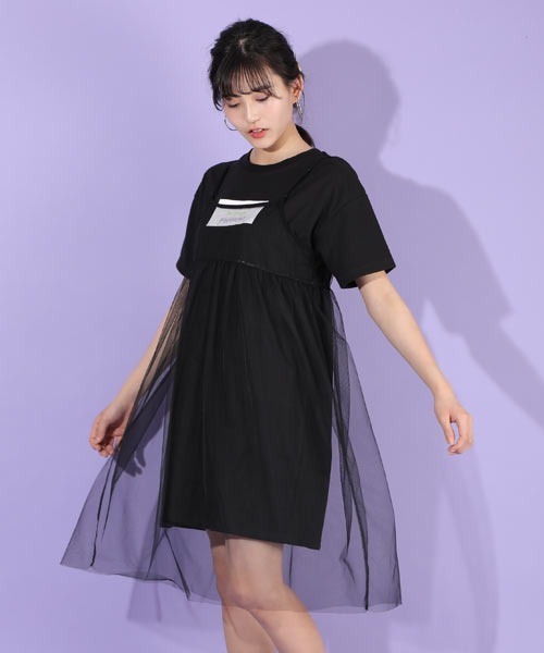 PINKHUNT（ピンクハント）の「PINKHUNT ピンクハント チュールセットワンピース 5558K（ワンピース・キッズ・パープル/ブラック/ベビーピンク・150cm/160cm/140cm/130cm/120cm）」の2枚目の写真