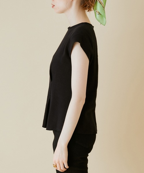 MADEMOISELLE ROPE'（マドモアゼル ロペ）の「【セット対応】ハニカムキャップスリーブプルオーバー（Tシャツ/カットソー・レディース・ブラック/オフホワイト/オレンジ・38）」の22枚目の写真