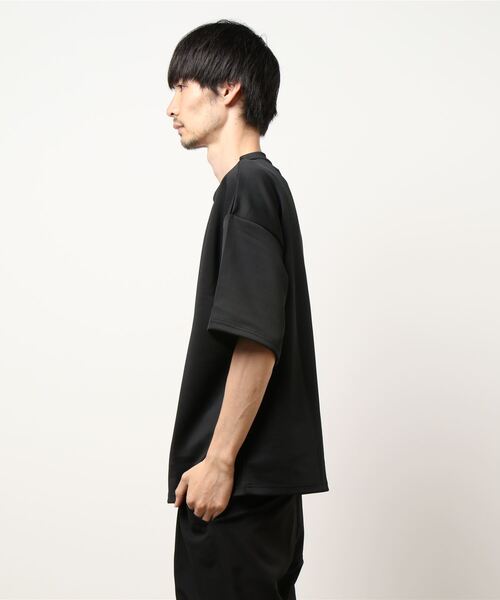 Bling Leads(ブリングリーズ)の「【Bk】【Bling leads】5分袖ポンチクルーネックプルオーバー(Tシャツ/カットソー・レディース・グレイッシュベージュ/ホワイト/グレイッシュブルー/ブラック・MEDIUM/LARGE)」の5枚目の写真