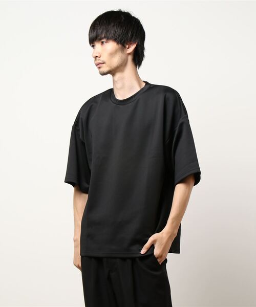 Bling Leads(ブリングリーズ)の「【Bk】【Bling leads】5分袖ポンチクルーネックプルオーバー(Tシャツ/カットソー・レディース・グレイッシュベージュ/ホワイト/グレイッシュブルー/ブラック・MEDIUM/LARGE)」の8枚目の写真